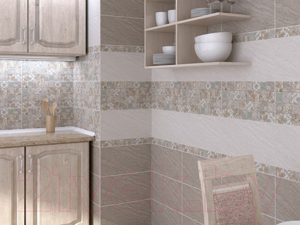 Изображение товара Бордюр Beryoza Ceramica Рамина серая (500x54)