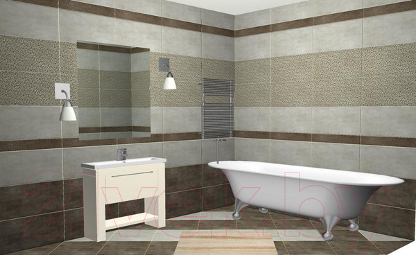 Изображение товара Декоративная плитка Beryoza Ceramica Амалфи коричневый (300x600)