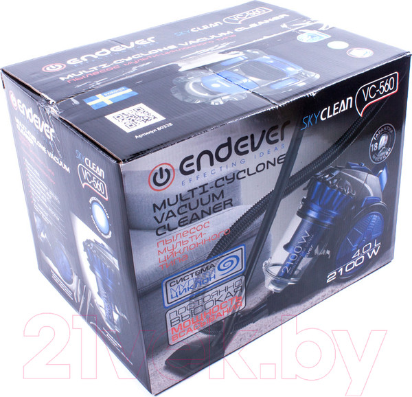 Изображение товара Пылесос Endever Skyclean VC-560 (черный/синий)