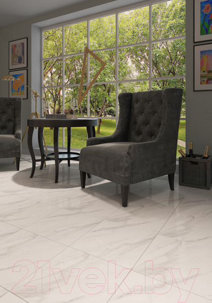 Изображение товара Плитка Beryoza Ceramica Каррара белая (418x418)