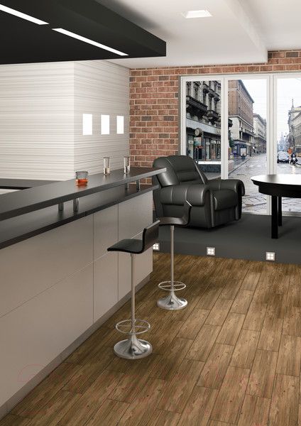 Изображение товара Плитка Beryoza Ceramica Шервуд коричневый (147x594)