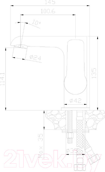 Изображение товара Смеситель Rossinka Silvermix W35-11