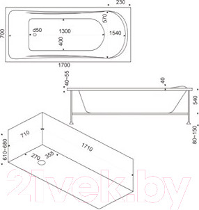 Изображение товара Ванна акриловая BAS Атланта 170x70