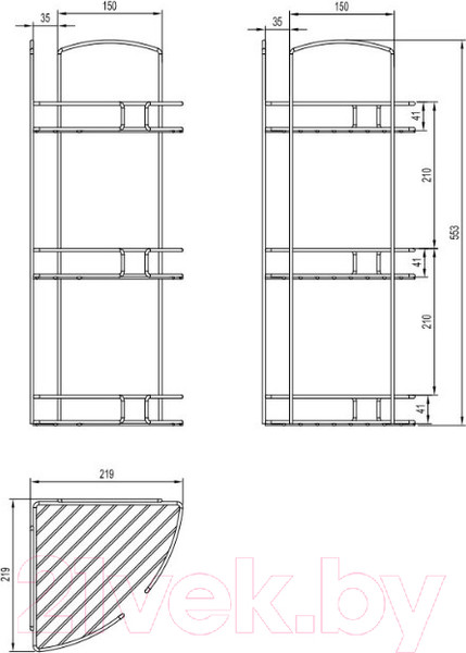 Изображение товара Полка для ванной Milardo 111WC30M44
