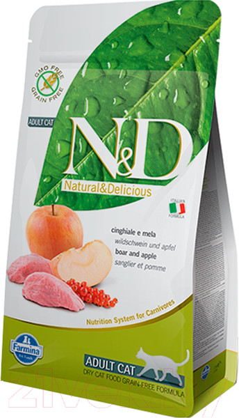 Изображение товара Сухой корм для кошек Farmina N&D Grain Free Cat Boar & Apple Adult (5кг)