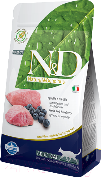 Изображение товара Сухой корм для кошек Farmina N&D Grain Free Lamb & Blueberry Adult (10кг)