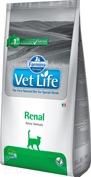 Изображение товара Сухой ветеринарный корм для кошек Farmina Vet Life Renal (2кг)