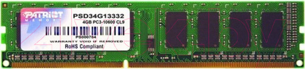 Изображение товара Оперативная память DDR3 Patriot PSD34G13332