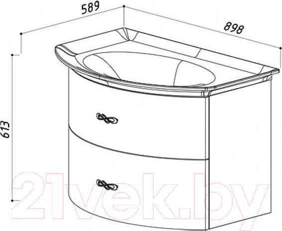 Изображение товара Тумба под умывальник Belux Версаль НП80-02 (белый)