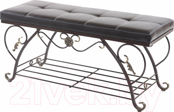 Изображение товара Банкетка AMC 3.2-Г с полкой (коричневый/коричневый/коричневый)