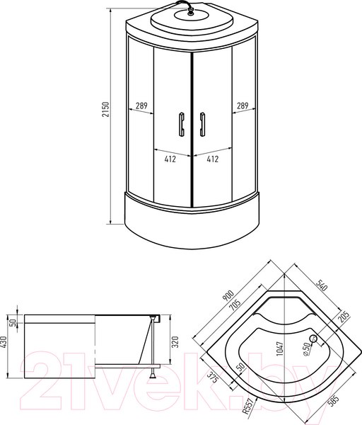 Изображение товара Душевая кабина Erlit ER5709TP-C24-RUS
