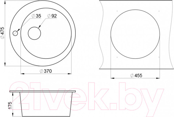 Изображение товара Мойка кухонная GRANULA GR-4801 (шварц)