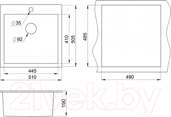 Изображение товара Мойка кухонная GRANULA GR-5102 (шварц)