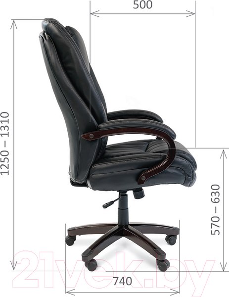 Изображение товара Кресло офисное Chairman 408 (кожа, коричневый)