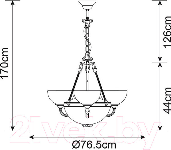 Изображение товара Люстра Arte Lamp Windsor White A3777LM-3-2AB