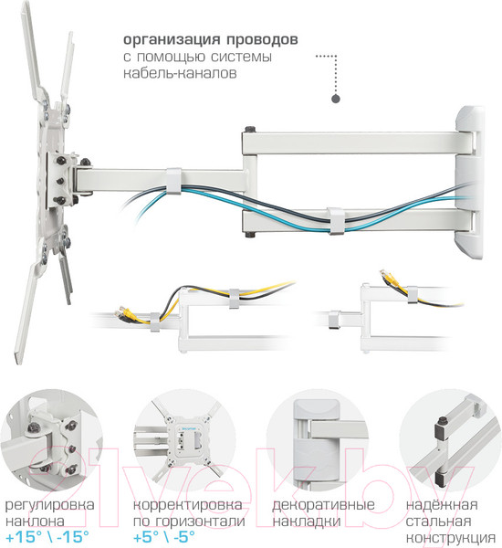 Изображение товара Кронштейн для телевизора Kromax DIX-18 (белый)