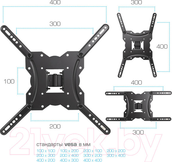 Изображение товара Кронштейн для телевизора Kromax Galactic-40 (черный)