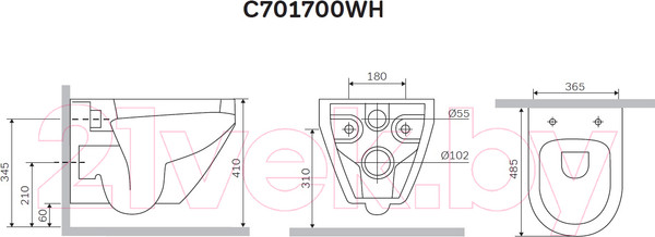 Изображение товара Унитаз подвесной AM.PM Spirit C701700WH