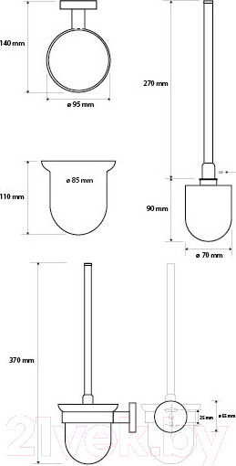 Изображение товара Ершик для унитаза Bemeta 104113014 (белый)