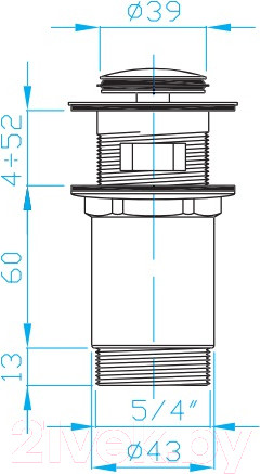 Изображение товара Донный клапан Plast Brno EUVCR01