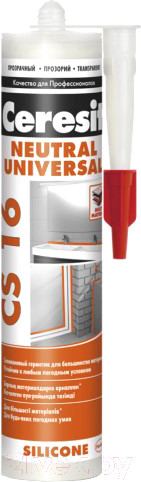 Изображение товара Герметик силиконовый Ceresit Neutral CS 16 нейтральный (280мл, прозрачный)