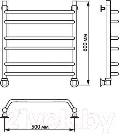 Изображение товара Полотенцесушитель водяной Luxon N 60x50