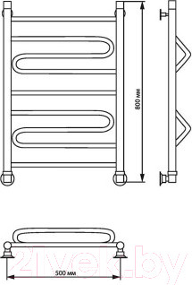Изображение товара Полотенцесушитель водяной Luxon W 80x50