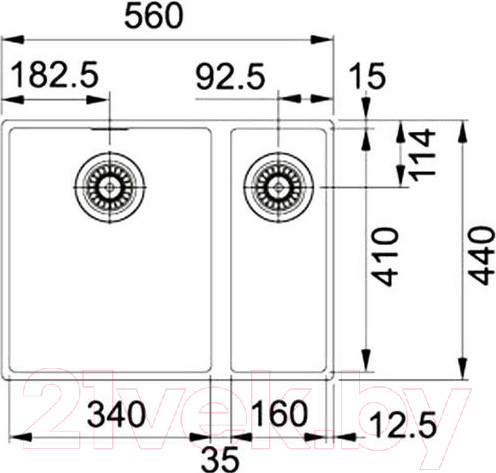 Изображение товара Мойка кухонная Franke Sirius SID 160 (125.0443.362)