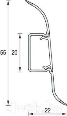 Изображение товара Плинтус Ideal Комфорт 253 Ясень серый