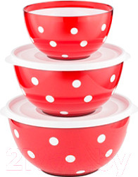 Изображение товара Набор салатников Berossi Marusya ИК 22412000 (красный полупрозрачный)