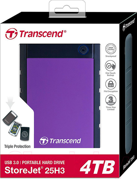 Изображение товара Внешний жесткий диск Transcend StoreJet 25H3P 4TB (TS4TSJ25H3P)