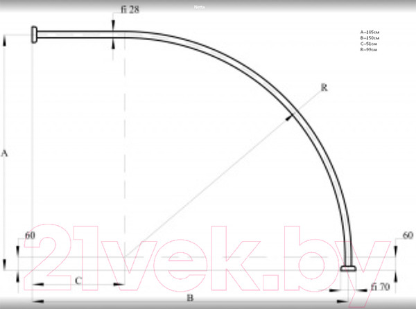 Изображение товара Карниз для ванны Adah 00097
