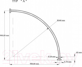 Изображение товара Карниз для душевого поддона Adah 00169