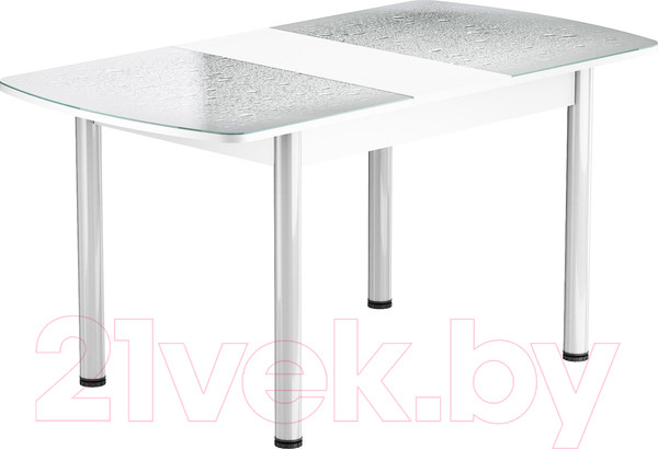 Изображение товара Обеденный стол Васанти Плюс БРФ 100/132x60Р/ОБ (белый/Капли белые)