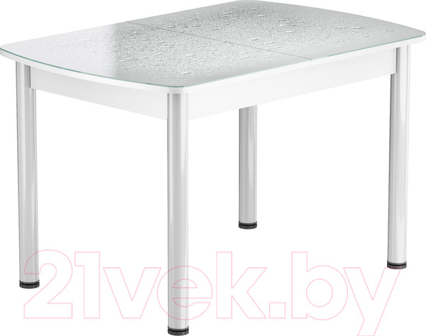 Изображение товара Обеденный стол Васанти Плюс БРФ 100/132x60Р/ОБ (белый/Капли белые)