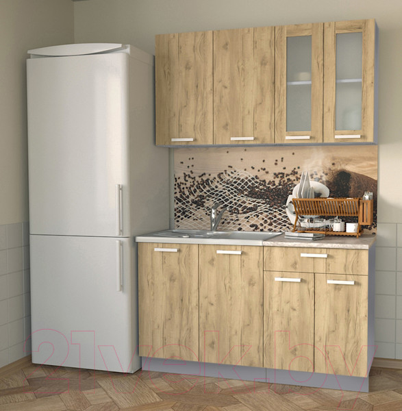 Изображение товара Кухонный гарнитур Интерлиния Мила 14 (дуб золотой/опал светлый)