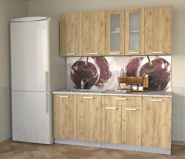 Изображение товара Кухонный гарнитур Интерлиния Мила 18 (дуб золотой/опал светлый)