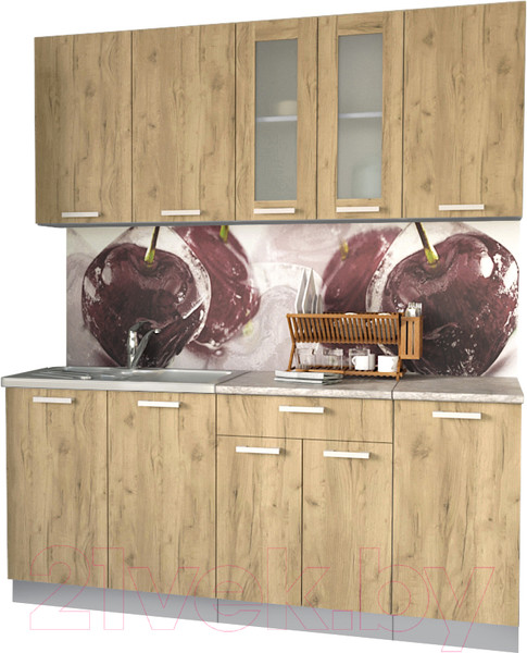 Изображение товара Кухонный гарнитур Интерлиния Мила 18 (дуб золотой/опал светлый)