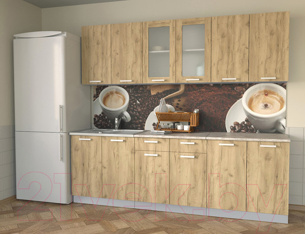 Изображение товара Кухонный гарнитур Интерлиния Мила 24 (дуб золотой/опал светлый)