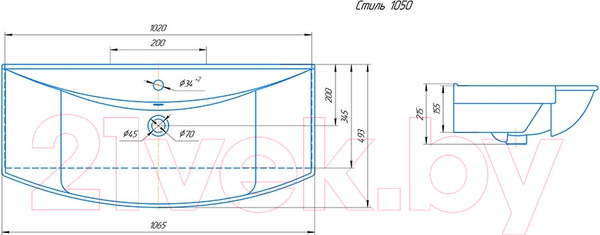 Изображение товара Умывальник Kirovit Стиль 1050