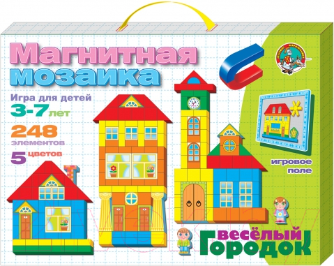 Изображение товара Развивающая игра Десятое королевство Магнитная мозаика. Веселый городок / 01511