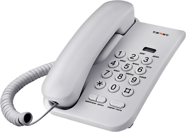Изображение товара Проводной телефон Texet TX-212 (светло-серый)