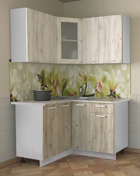 Изображение товара Кухонный гарнитур Интерлиния Мила 12x13 (дуб белый/дуб серый/опал светлый)