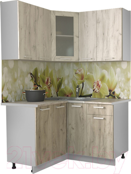 Изображение товара Кухонный гарнитур Интерлиния Мила 12x13 (дуб белый/дуб серый/опал светлый)