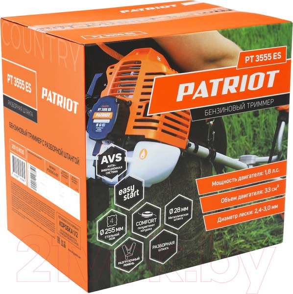 Изображение товара Триммер бензиновый PATRIOT PT3555ES Country (разборная штанга)
