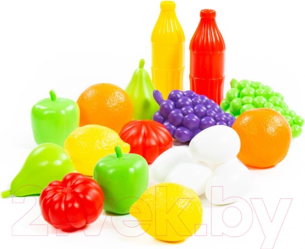 Изображение товара Набор игрушечных продуктов Полесье Набор продуктов №6 / 47014 (19эл, в сеточке)