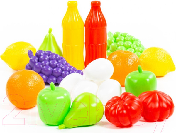 Изображение товара Набор игрушечных продуктов Полесье Набор продуктов №6 / 47014 (19эл, в сеточке)