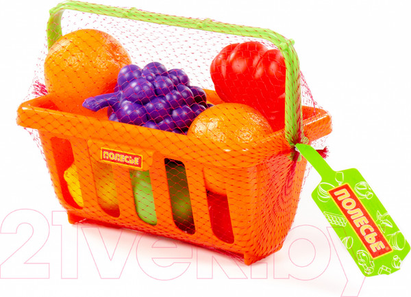 Изображение товара Корзина игрушечная Полесье Набор продуктов с корзинкой №2 / 46963 (9эл, в сеточке)