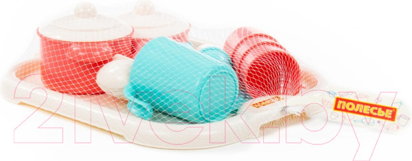 Изображение товара Набор игрушечной посуды Полесье Настенька с подносом на 3 персоны / 3957