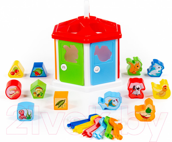 Изображение товара Сортер Полесье Логический домик / 6196 (в сеточке)